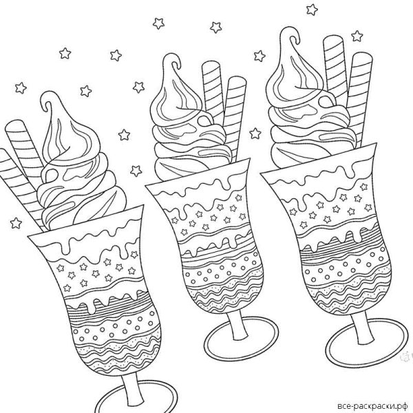 Раскраска мороженое