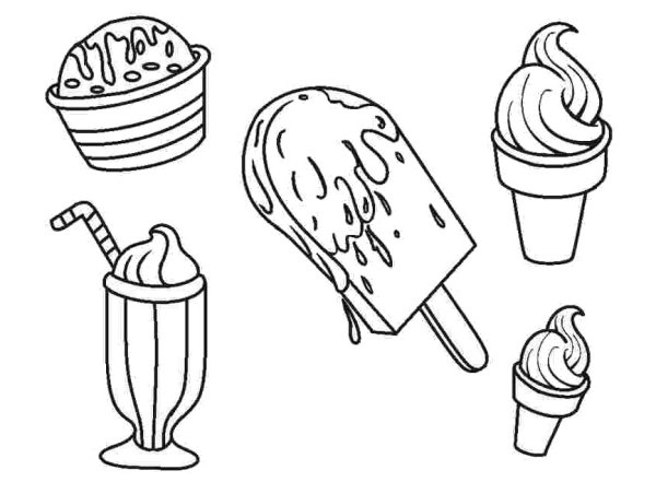 Раскраска мороженое