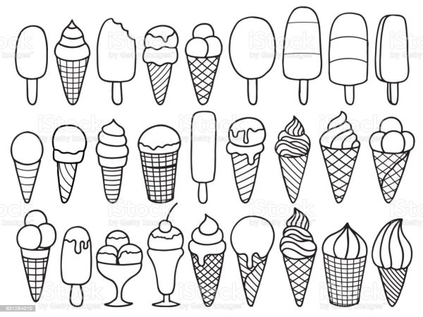 Раскраска мороженое милое эскимо