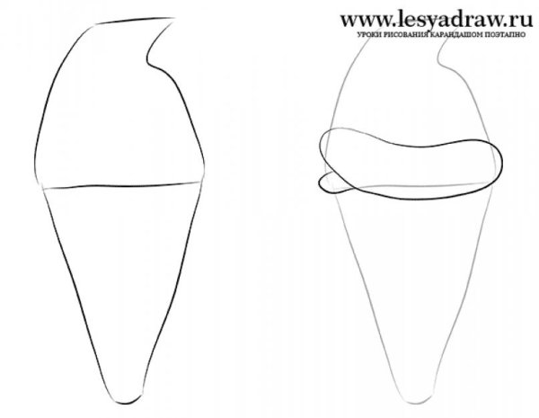 Мороженое поэтапно карандашом