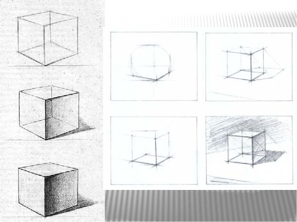 Куб линейно конструктивное построение