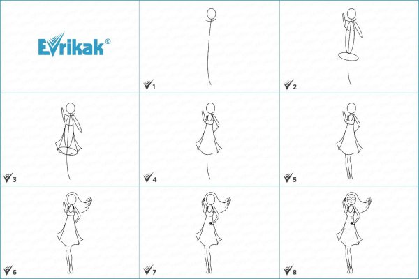 Пошаговый рисунок девочки для ребенка