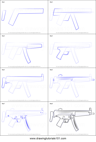 Рисование оружия по этапно