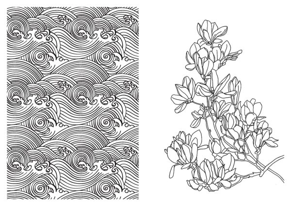 Раскраски антистресс японские мотивы