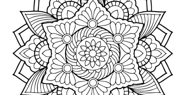Раскраска антистресс цветочные мандалы буддийские