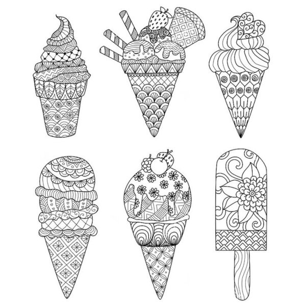 Раскраски антистресс для девочек мороженое