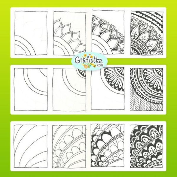 Дудлинг узоры для начинающих пошагово