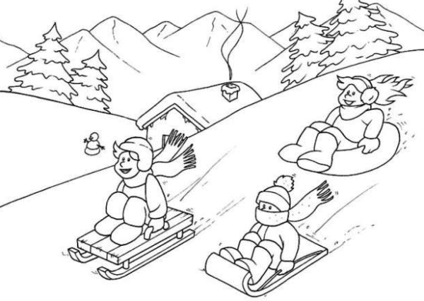 Качели раскраска