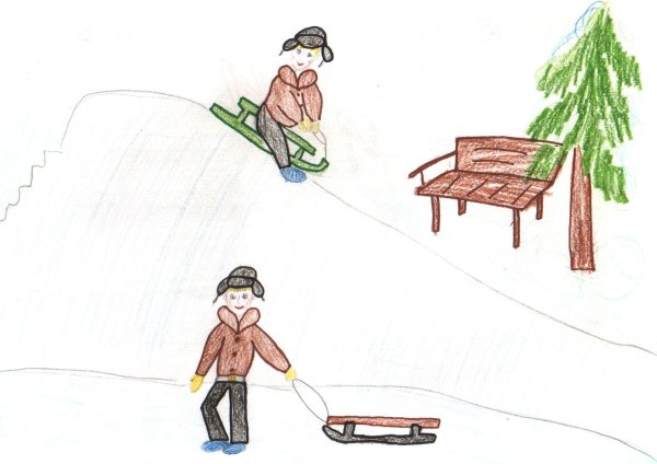 Иллюстрация к пословице любишь кататься люби и саночки возить