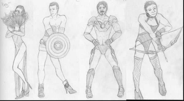 Мстители рисунок карандашом поэтапно