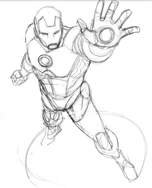 Рисунки для срисовки Марвел Железный человек