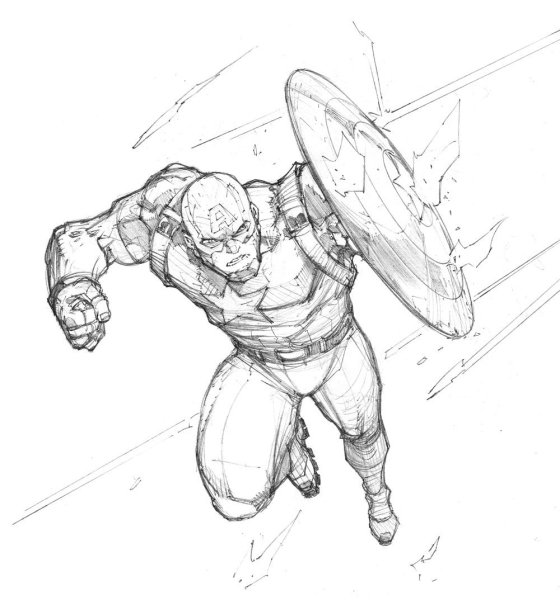 Капитан Америка скетч