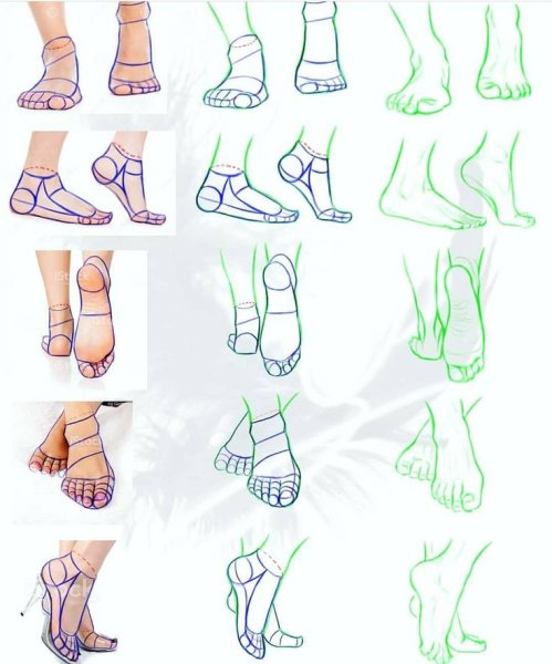 Стили рисования ног