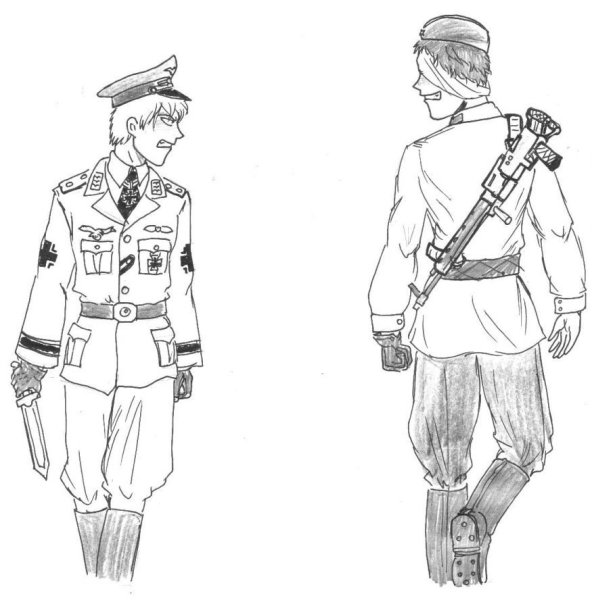 Солдат карандашом для срисовки