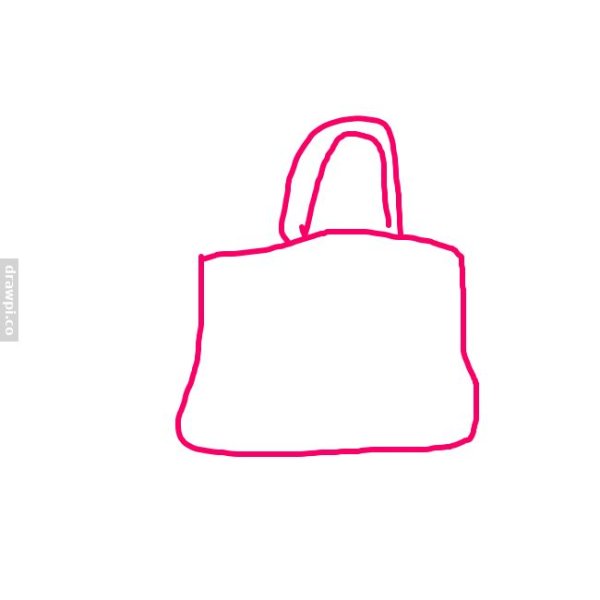 Рисование сумки по этапно