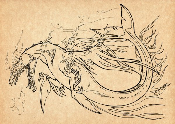 Левиафан тату эскиз