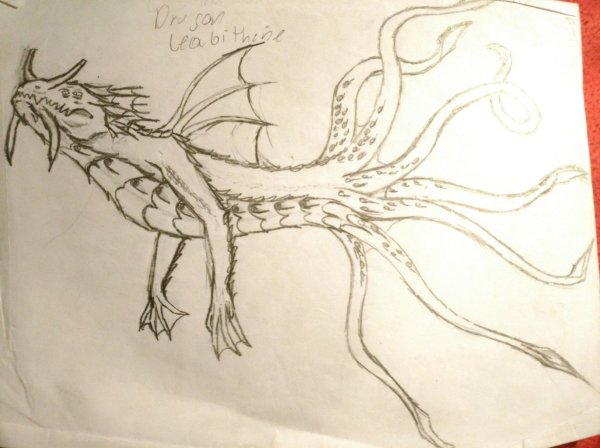 Морской дракон Левиафан раскраска