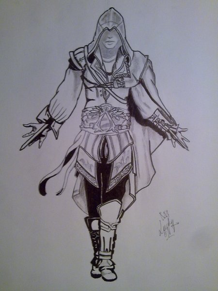 Раскраска ассасина Эцио