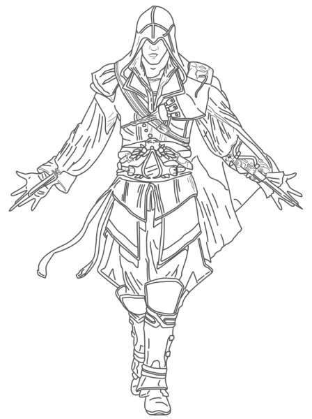 Ассасин Эдвард Кенуэй раскраска