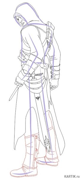 Рисунок ассасина карандашом
