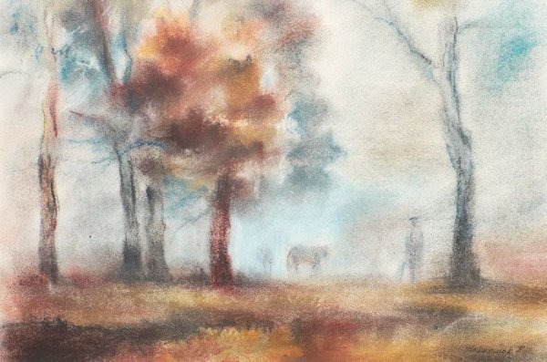 Туман рисунок карандашом