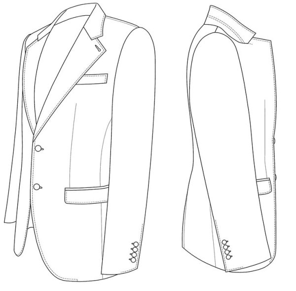Эскиз пиджака мужского
