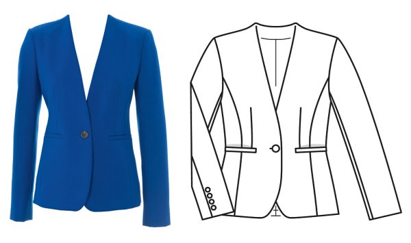 Эскиз жакета женского