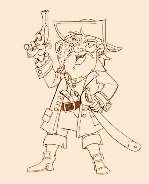 Раскраска пираты Карибского моря Капитан Барбосса