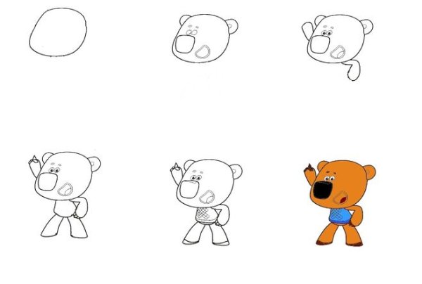 Пошаговые рисунки мультяшек