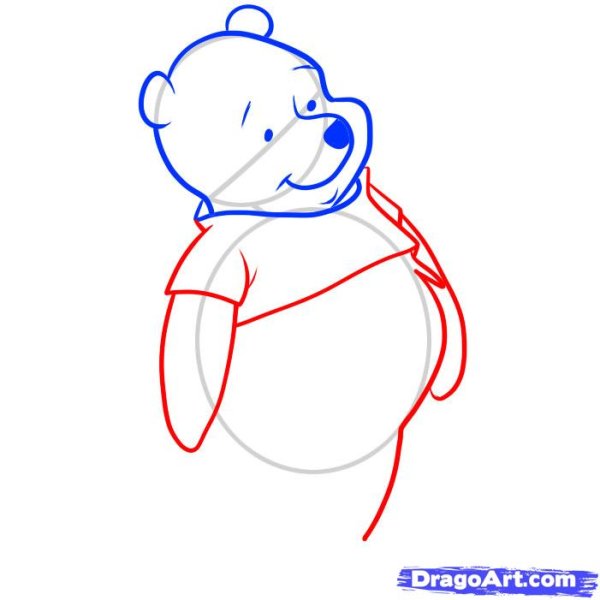 Пошаговый рисунок Винни пуха