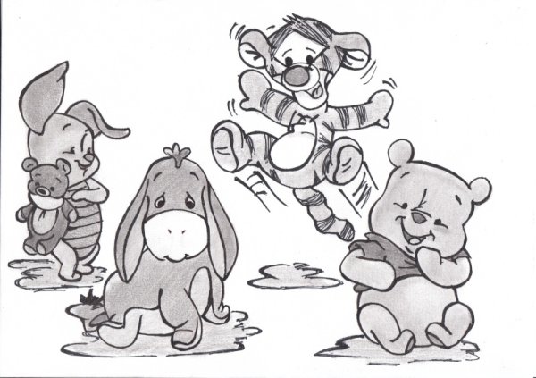 Рисунки для срисовки винипух