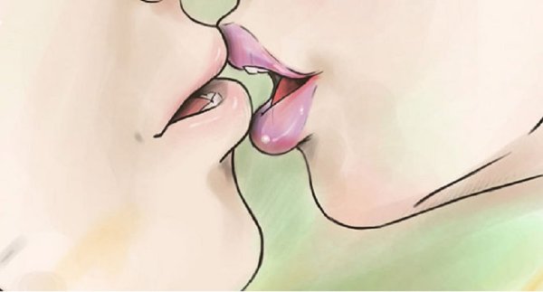 Французский поцелуй в губы