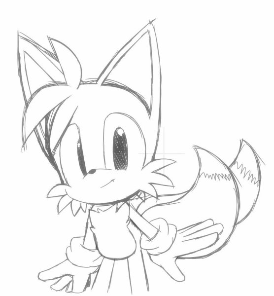 Раскраска Тейлз из Соника