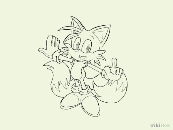 Тейлз для срисовки карандашом