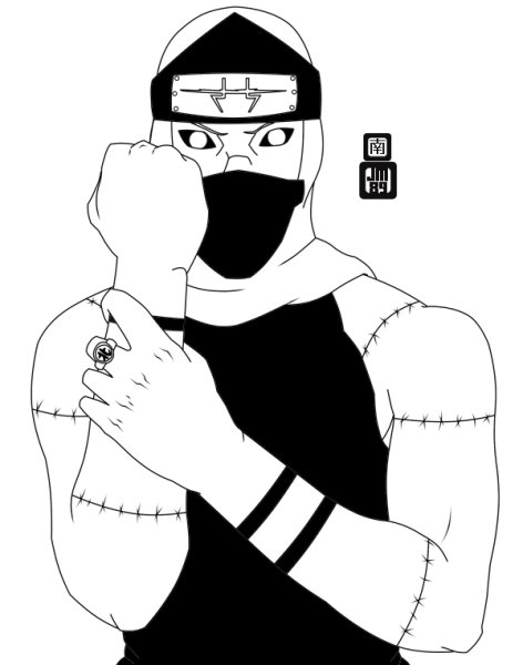 Какузу чёрно белый