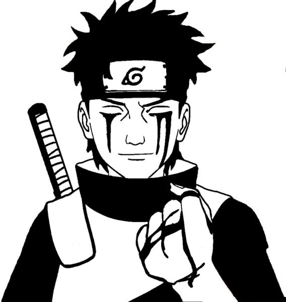 Шисуи Учиха чёрно белый