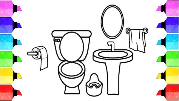 Раскраска туалет