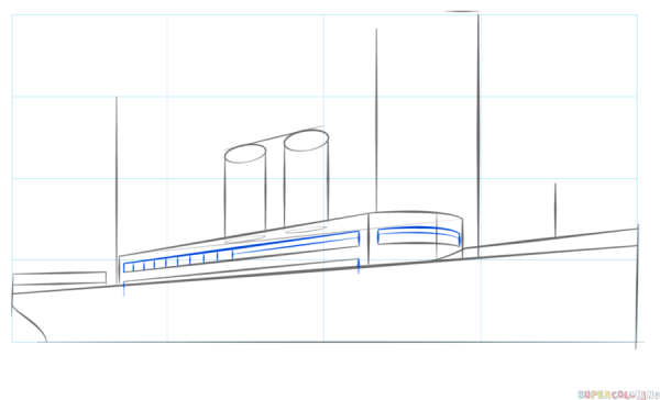 Пароход карандашом поэтапно