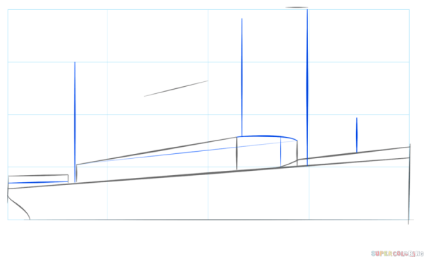 Как нарисовать Пароходик на полке Наброски