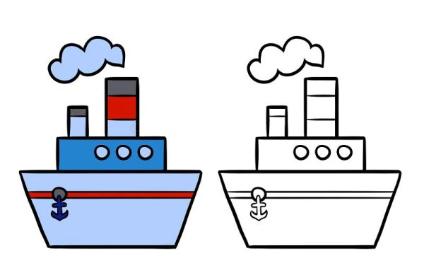 Пароход раскраска для детей