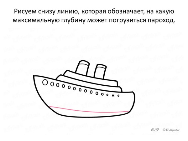 Пароход рисунок с уравнениями