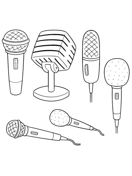 Микрофон раскраска для детей