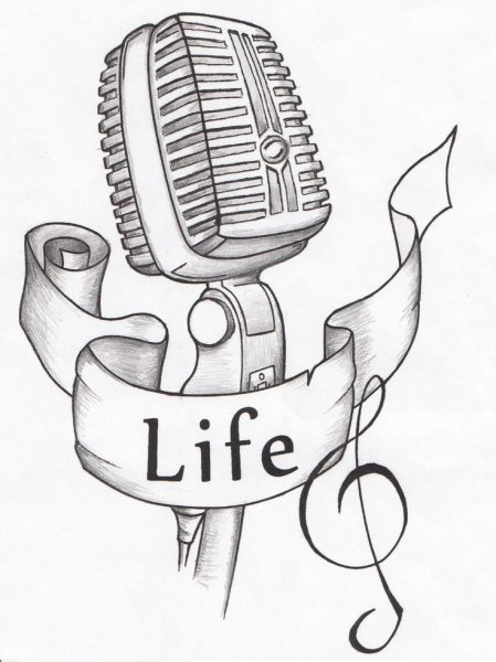 Эскизы татуировок микрофон