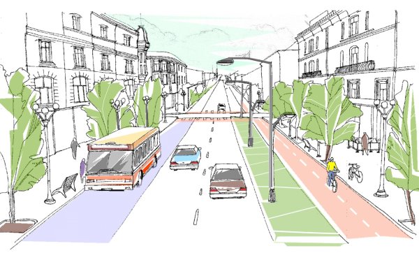 Перспектива городской улицы