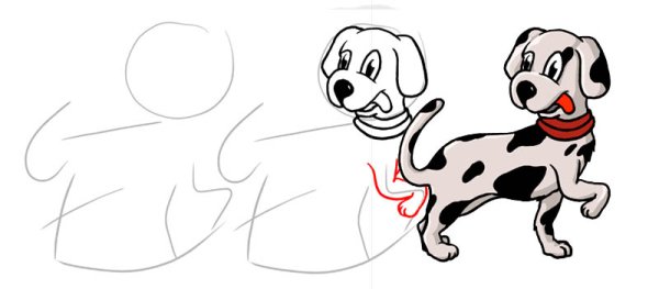 Далматинец рисунок поэтапно