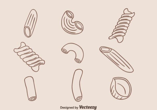 Макароны скетч вектор