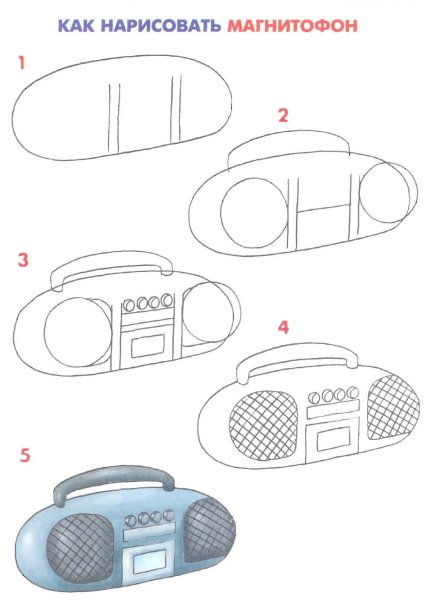 Рисование магнитофон