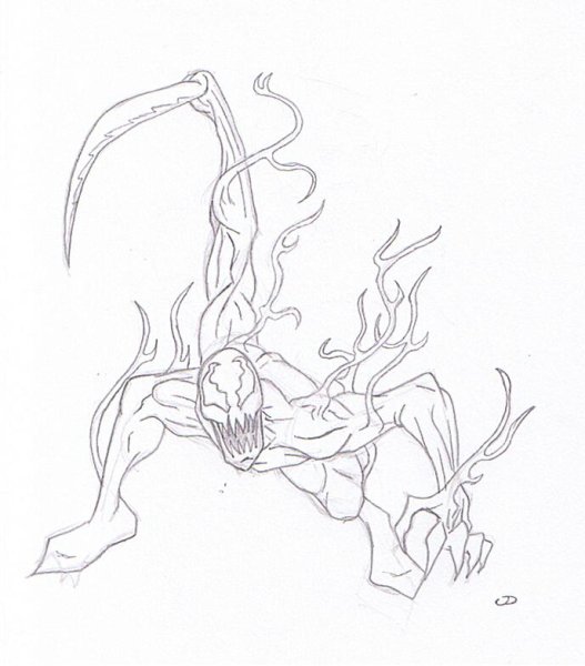 Раскраска Карнаж и человек паук