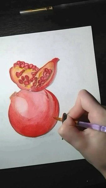 Рисунок гранат пошагово