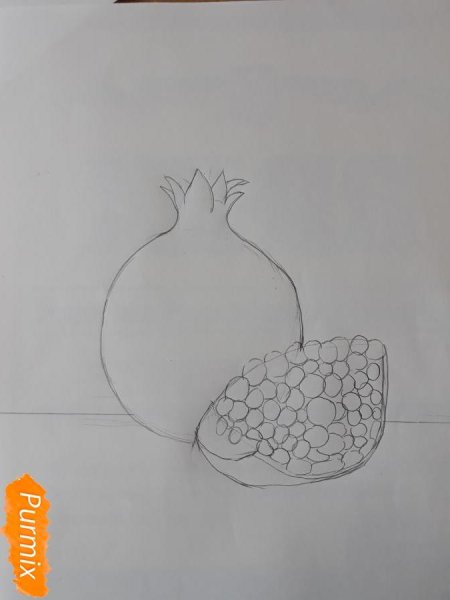 Гранат рисунок карандашом